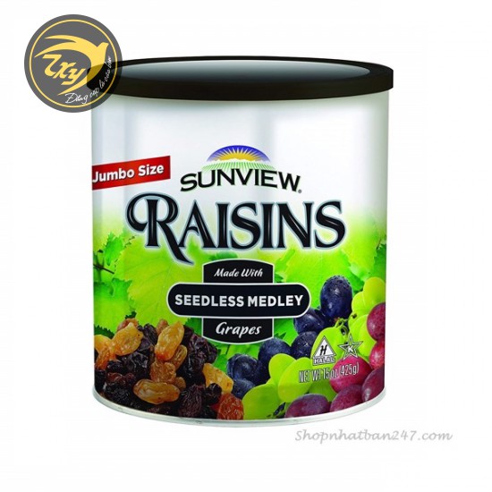 Nho khô không hạt Sunview Raisins 425g