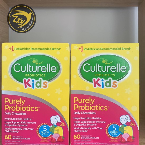 VIÊN KẸO MEN VI SINH CHO BÉ CULTURELLE KIDS CHEWABLES PROBIOTIC HỘP 60 VIÊN