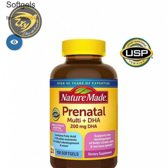 HUỐC BỔ BẦU PRENATAL MULTI + DHA CỦA MỸ 150 Viên