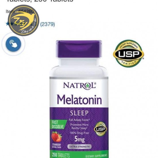 Viên ngậm Natrol Melatonin Sleep 5mg 250 viên