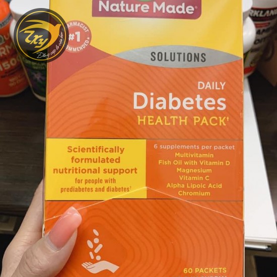 Vitamin dành cho bệnh nhân tiểu đường Diabetes Health Pack Nature Made 60 gói của Mỹ